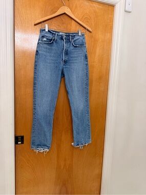 AGOLDE Riley High Rise Straight Crop Jeans Size 27 – Organic Cotton Raw Hem